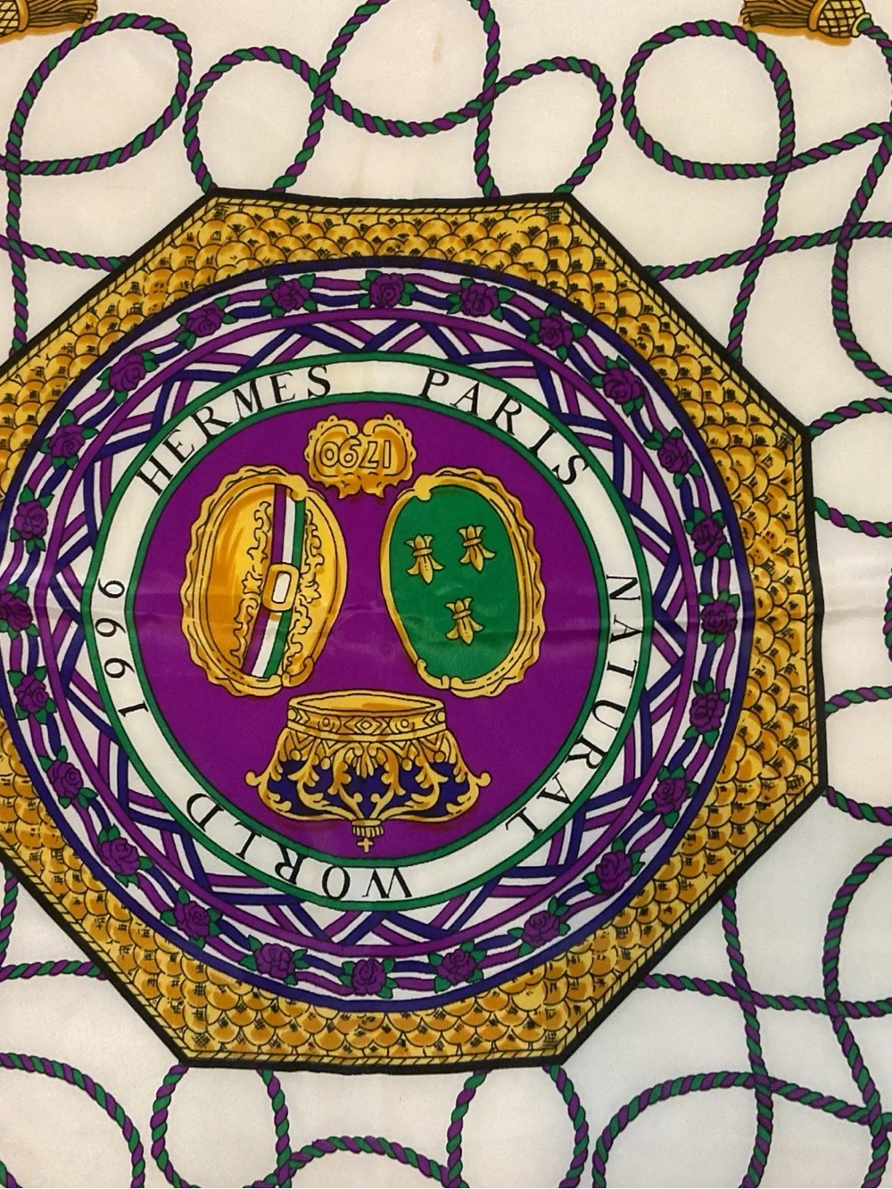 Hermès 1996 “NaturalWorld” silk scarf